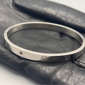 stainless steel womens Bangle bracelet Stone Accent Unsure Of The Kind